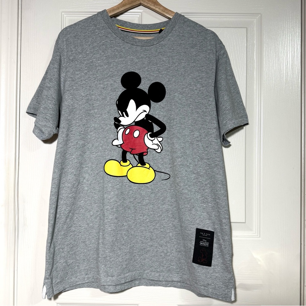 RAG & BONE x DISNEY MICKEY MOUSE 'Determined Mickey' Tee Shirt Size L Unisex - Picture 3 of 12
